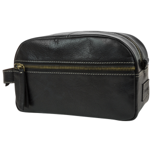 Timberland Rugged Wash Leather Black Travel Kit - Men's