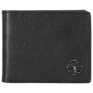 Timberland Metal Tree Logo Passcase Wallet - Men's - Black