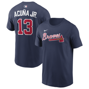 Nike MLB Atlanta Braves Name and Number Tshirt - Men's - Navy