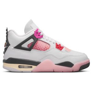 Jordan Retro 4 - Girls' Grade School - Tan/Gray/Pink