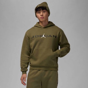 Jordan Essential Air Stretch Fleece Hoodie - Men's - White/Black/Olive