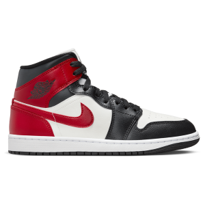 Jordan AJ 1 Mid - Women's - Black/Red/White
