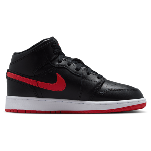 Jordan AJ 1 Mid - Boys' Grade School - Black/Red