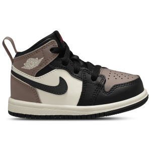 Jordan AJ 1 Mid - Girls' Toddler - Black/Phantom/Univ Red