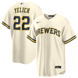 New Era Milwaukee Brewers Home Replica Jersey - Men's - White