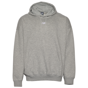 New Balance Oversized Center Embroidered Hoodie - Men's - White/Grey