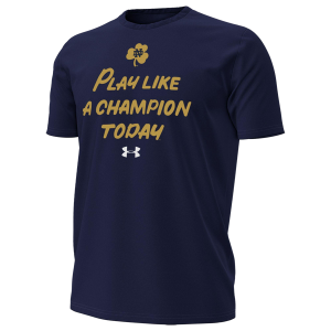 Under Armour Notre Dame Local Performance Cotton SS T-Shirt - Men's - Navy