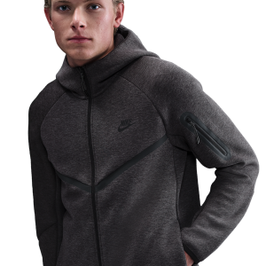Nike Tech Fleece Full-Zip Windrunner Hoodie - Men's - Black Heather/Black