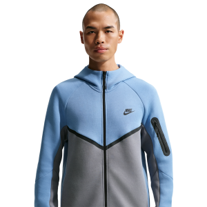 Nike Tech Fleece Full-Zip Windrunner Hoodie - Men's - Work Blue/Cool Grey/Black