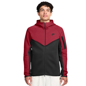 Nike Tech Fleece Full-Zip Windrunner Hoodie - Men's - Red/Black