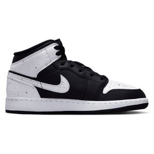 Jordan AJ 1 Mid - Boys' Grade School - White/Black/Black