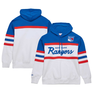 Mitchell & Ness Rangers Head Coach Pullover Hoodie - Men's - White